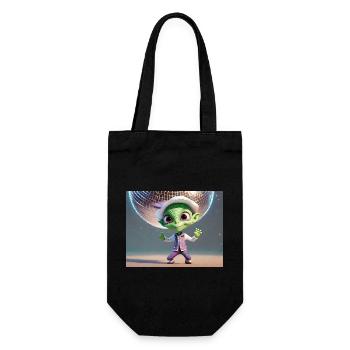 alien danse lors d’une fête sous une boule disco - Sac à bouteille - noir - Devant