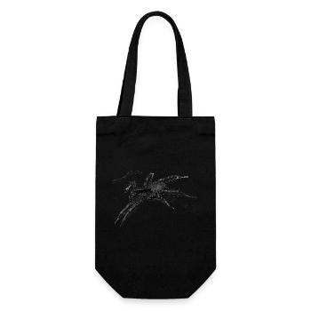 Spinne, A731400 - Geschenkbeutel für Flaschen - Schwarz - Vorne