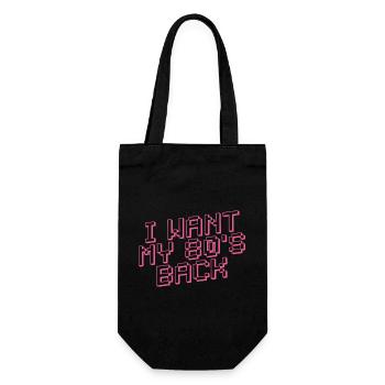 I WANT MY 80s BACK Retro - Geschenkbeutel für Flaschen - Schwarz - Vorne