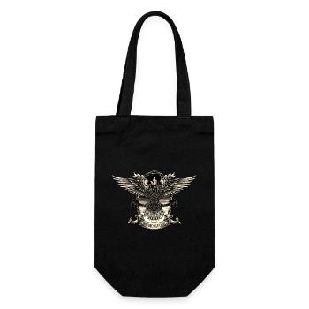Retro Vector Motorcycle Eagle Sign Sign Helmet Motorcycle - Gift Bag for Bottles - black - Front