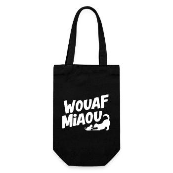 Wouaf miaou - Sac à bouteille - noir - Devant