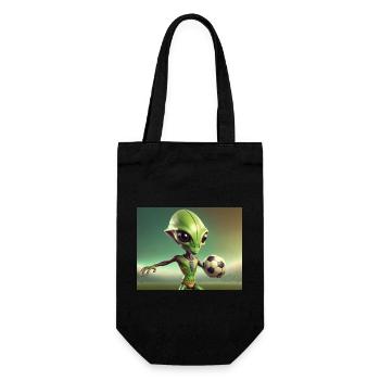 niedliche kleine grüne retro vintage alien jeden tag - Geschenkbeutel für Flaschen - Schwarz - Vorne