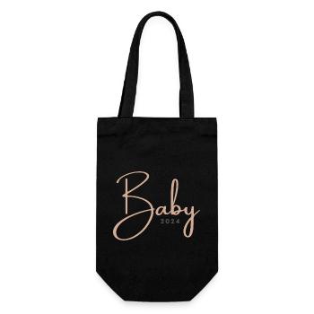 Baby 2024 - Geschenkbeutel für Flaschen - Schwarz - Vorne