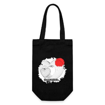 Herz im Inneren, Inneres Herz, Liebe - Geschenkbeutel für Flaschen - Schwarz - Vorne