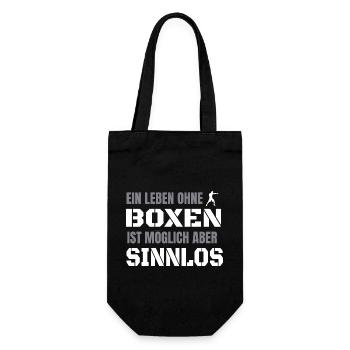 Boxen Boxsport Kampfsport Mottp - Geschenkbeutel für Flaschen - Schwarz - Vorne