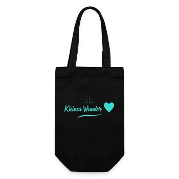 Kleines Wunder - Schwangerschaft - Geschenkbeutel für Flaschen - Schwarz - Vorne