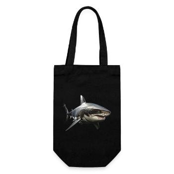 Grand requin blanc - Sac à bouteille - noir - Devant
