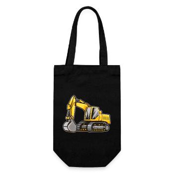 Yellow Excavator - Gift Bag for Bottles - black - Front