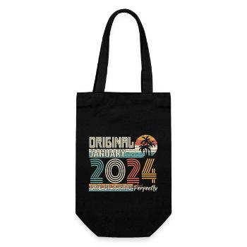January 2024 Birthday January 2024 Gift - Gift Bag for Bottles - black - Front
