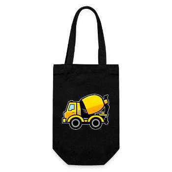 Yellow Concrete Mixer - Gift Bag for Bottles - black - Front