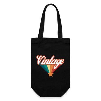 Vintage - Retro Geschenkidee - Geschenkbeutel für Flaschen - Schwarz - Vorne