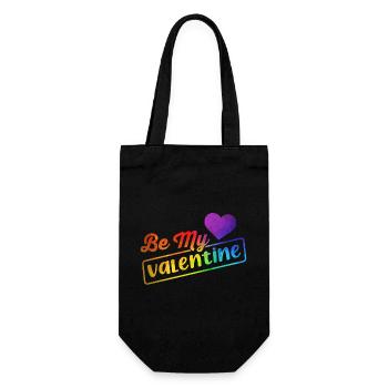 Love me Valentine Happy Valentines Valentines - Gift Bag for Bottles - black - Front