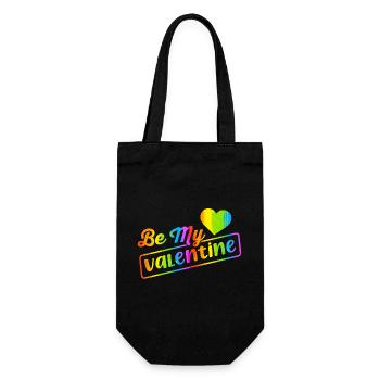 Love me Valentine Happy Valentines Valentines - Gift Bag for Bottles - black - Front