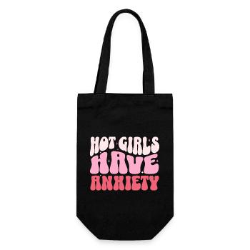 Hot girls have anxiety - Gift Bag for Bottles - black - Front