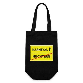 Straßenschild Karneval geradeaus weg von Nüchtern - Geschenkbeutel für Flaschen - Schwarz - Vorne