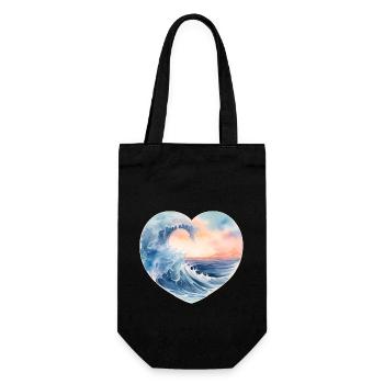 Coeur ondulé - Sac à bouteille - noir - Devant