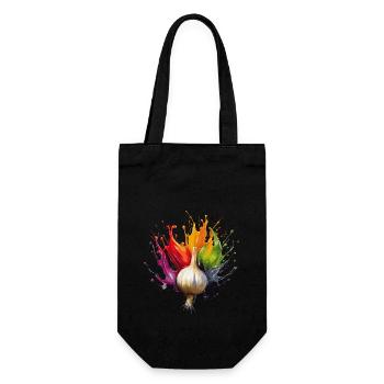 Garlic - Gift Bag for Bottles - black - Front