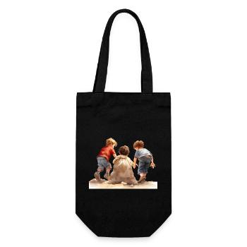 Les courses en sac, un jeu d’enfants d’antan - Sac à bouteille - noir - Devant