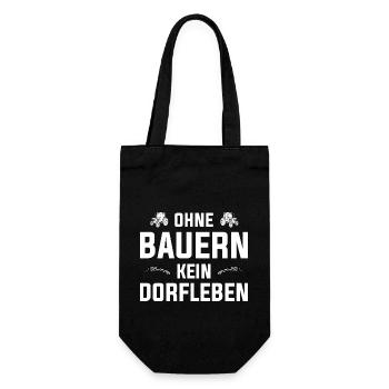 Ohne Bauern kein Dorfleben - Landwirt Bauern Demo - Geschenkbeutel für Flaschen - Schwarz - Vorne