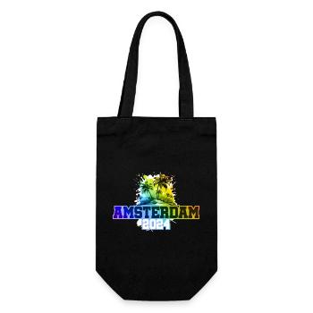 Amsterdam 2024 Holiday Palm Trees Colorful - Gift Bag for Bottles - black - Front