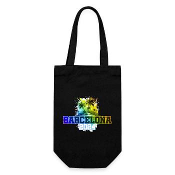 Barcelona 2024 Holiday Palm Trees Colorful - Gift Bag for Bottles - black - Front