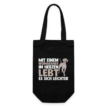 Hund Weimaraner - Geschenkbeutel für Flaschen - Schwarz - Vorne