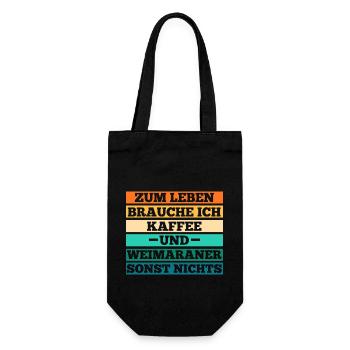 Hund Kaffee Weimaraner - Geschenkbeutel für Flaschen - Schwarz - Vorne