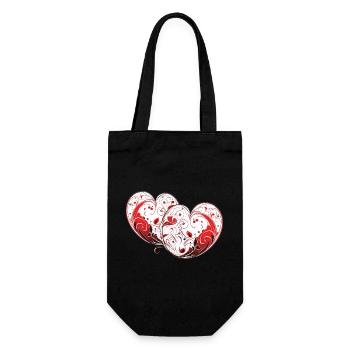 Hearts - Geschenkbeutel für Flaschen - Schwarz - Vorne