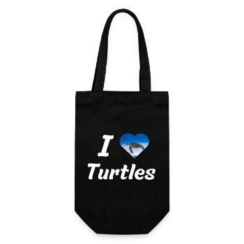 I loveTurtles - Gift Bag for Bottles - black - Front