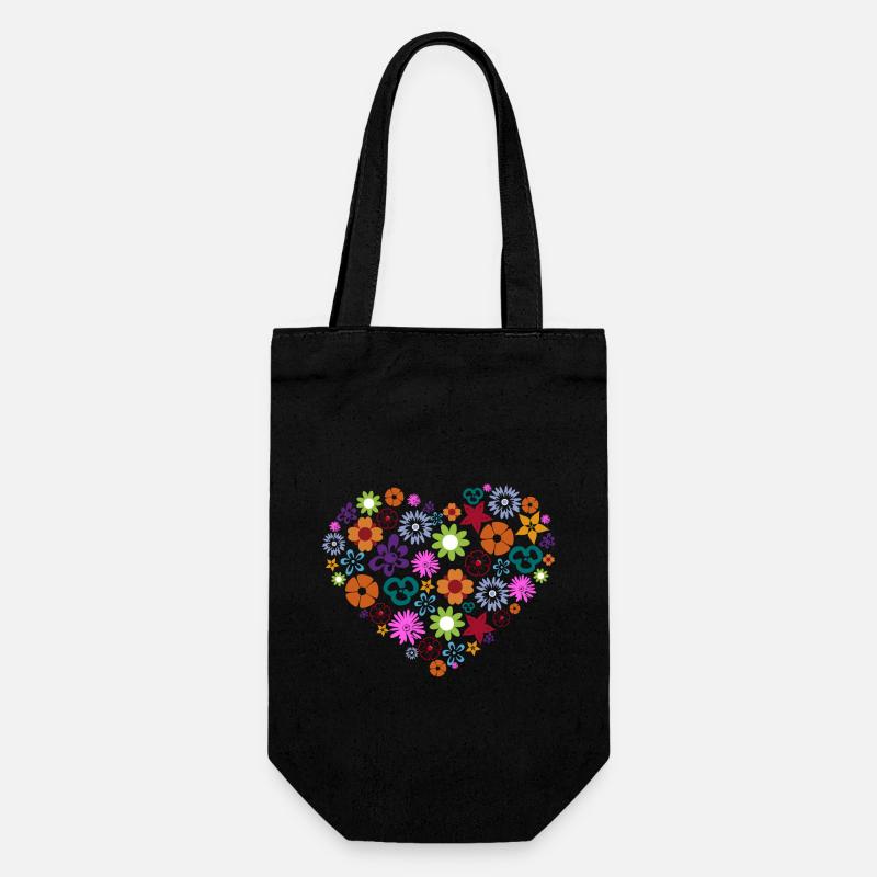 Coração de flores - Gift Bag for Bottles - black