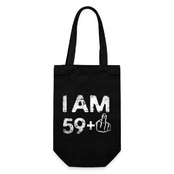I on the 59+ 60th birthday - Gift Bag for Bottles - black - Front