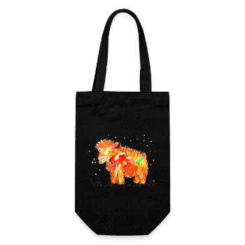 Gute Laune Moschus-Ochse - Geschenkbeutel für Flaschen - Schwarz - Vorne