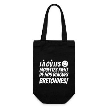blagues bretonnes,cadeaux humoristique,Humour BZH - Sac à bouteille - noir - Devant