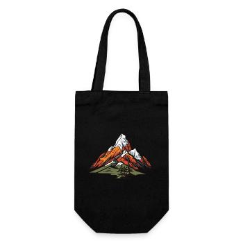 Berge Symbol Natur Landschaft - Geschenkbeutel für Flaschen - Schwarz - Vorne
