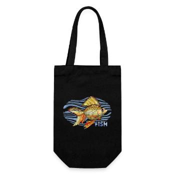 Fisch - Geschenkbeutel für Flaschen - Schwarz - Vorne