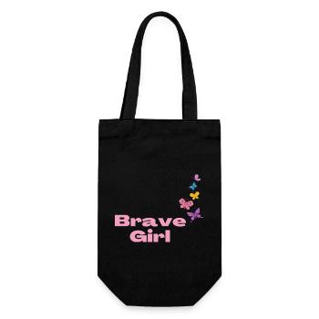 Brave Girl with butterflies - Gift Bag for Bottles - black - Front