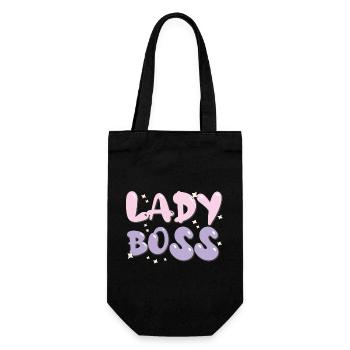 Lady Chef INTERNATIONALER FRAUENTAG 8. März - Geschenkbeutel für Flaschen - Schwarz - Vorne