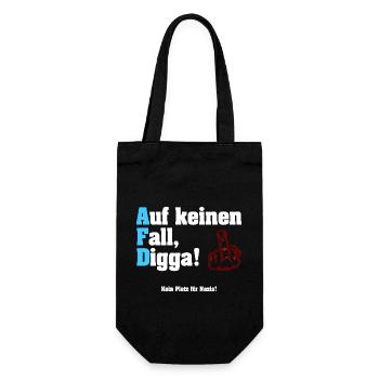 Auf keinen Fall Digga! - Anti-AfD - Geschenkbeutel für Flaschen - Schwarz - Vorne