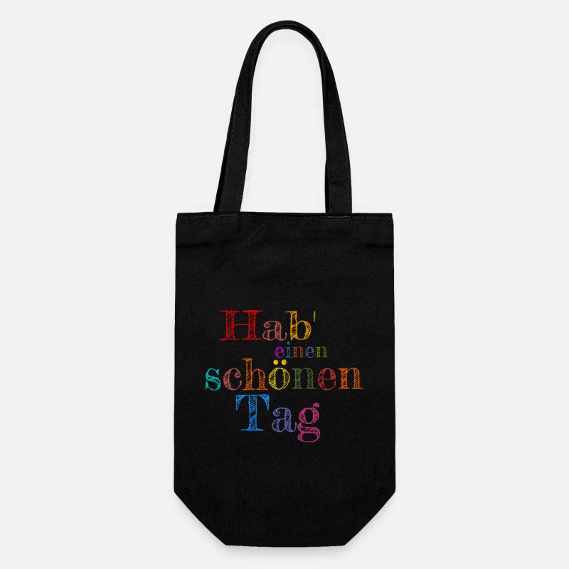 Hab einen schönen Tag - Geschenkbeutel für Flaschen - Schwarz