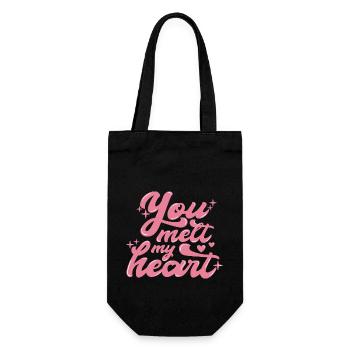 You melt my heart - Geschenkbeutel für Flaschen - Schwarz - Vorne