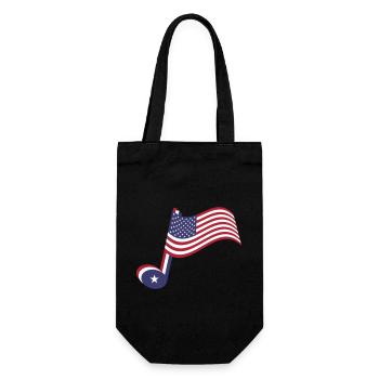 Country Music Note and Spangled Banner - Gift Bag for Bottles - black - Front