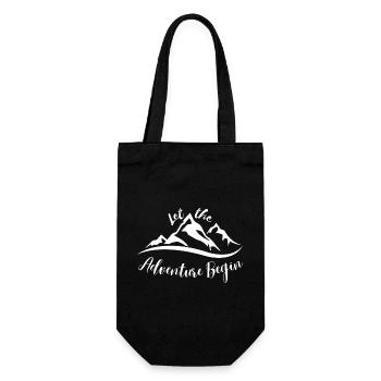 Let the Adventure Begin - Mountains - Gift Bag for Bottles - black - Front