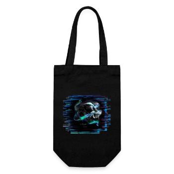 The skull whispers to the raven: Never! - Gift Bag for Bottles - black - Front