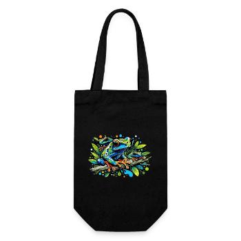frosch - Geschenkbeutel für Flaschen - Schwarz - Vorne