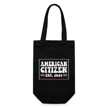 Citoyen américain Est 2024 Drapeau américain naturalisé - Sac à bouteille - noir - Devant