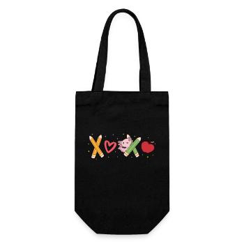 XOXO Axolotl professeur crayon de Saint-Valentin, - Sac à bouteille - noir - Devant
