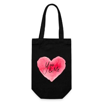 You & Me Heart - Gift Bag for Bottles - black - Front