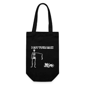 Ich halte dir den Rücken frei. - Geschenkbeutel für Flaschen - Schwarz - Vorne