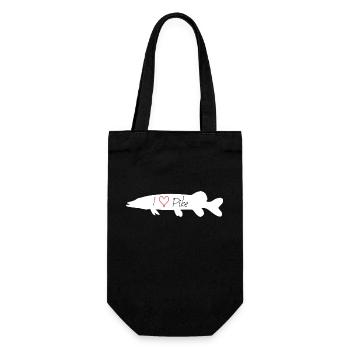 I Love Pike white - Gift Bag for Bottles - black - Front