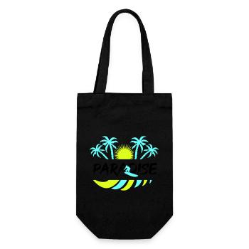 surf paradise - Geschenkbeutel für Flaschen - Schwarz - Vorne